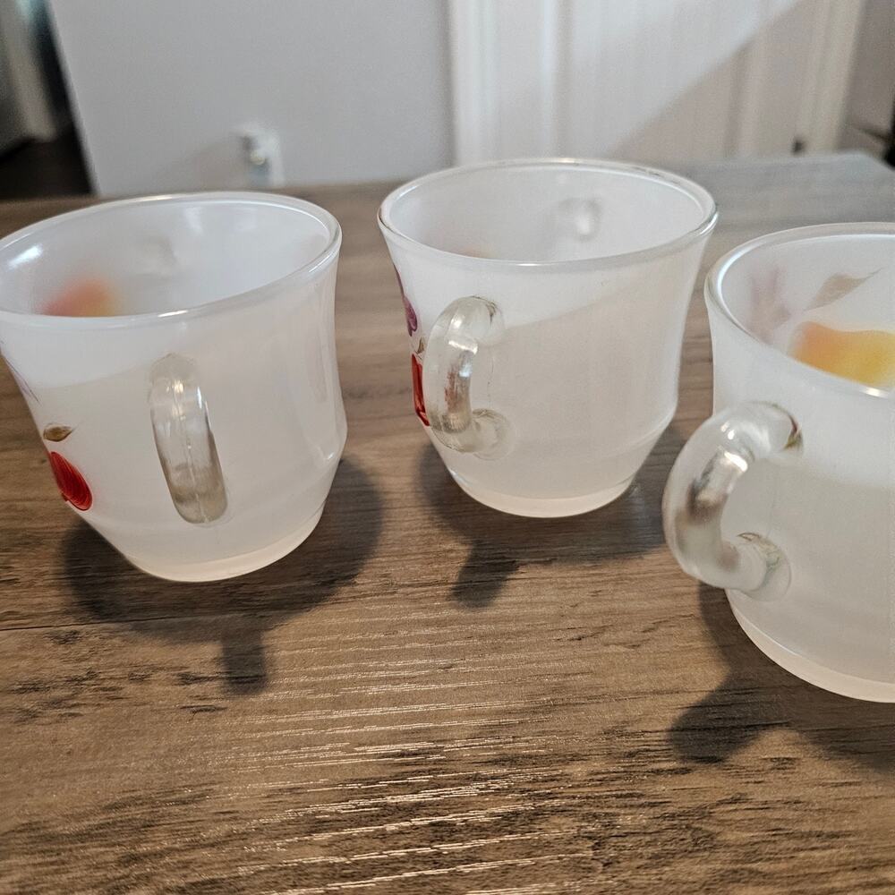 Vintage Bartlett Collins Hand Painted Gay Fad Glass Fruit Creamer Set of 3 MCM - Picture 9 of 14